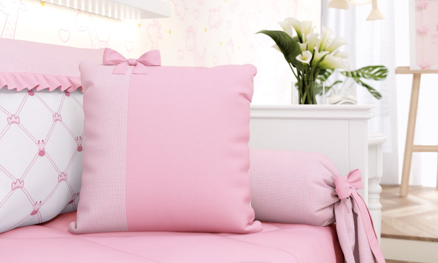 Almofada Laço Girafinha Clássica 40cm