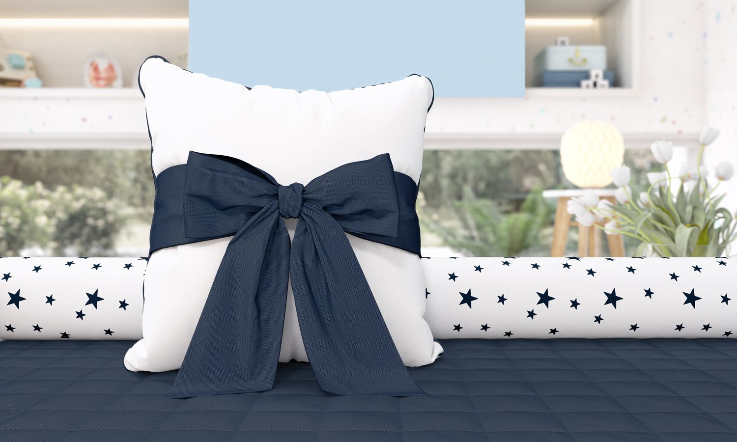 Almofada Laço Amarelo 38cm