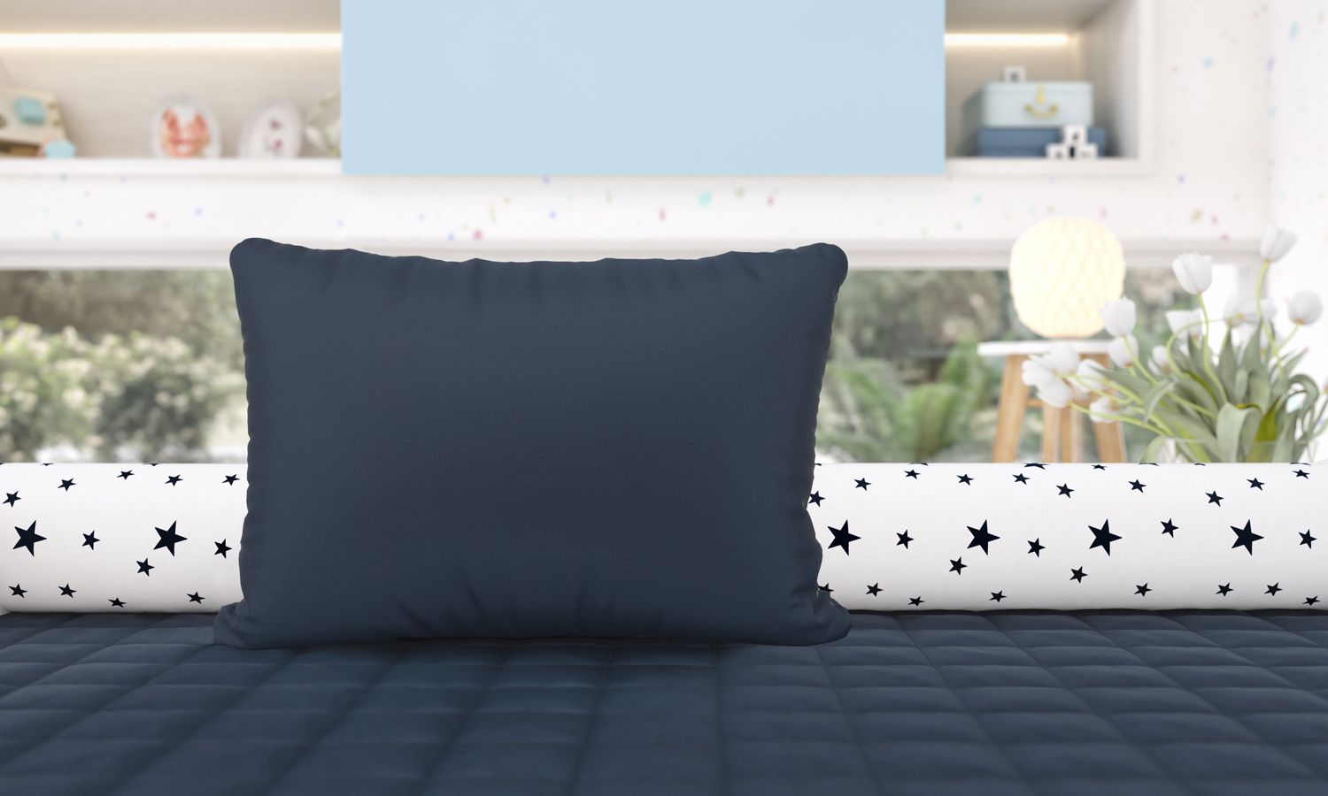 Almofada Retangular Amarelo 43cm