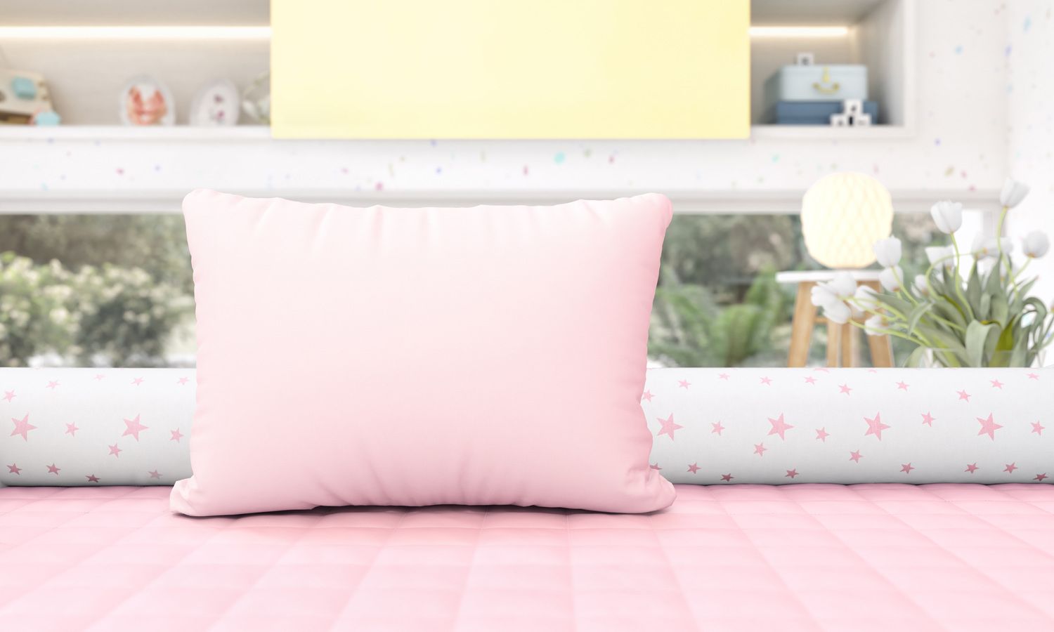 Almofada Retangular Amarelo 43cm