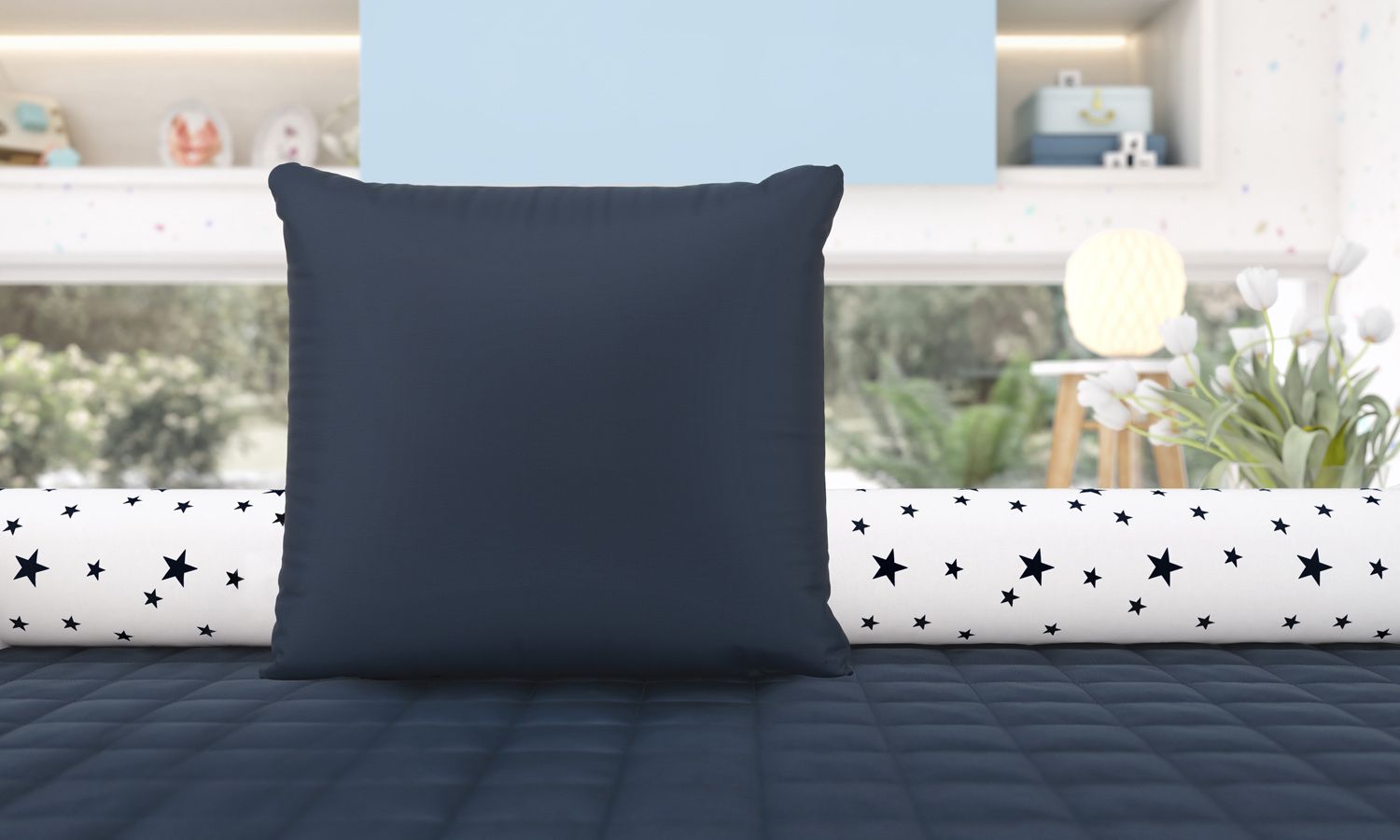 Almofada Quadrada Amarelo 38cm