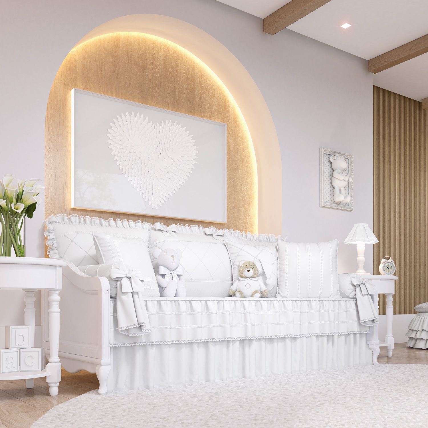 Kit Cama Babá Branco Clássico