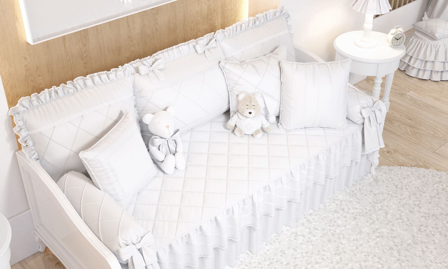 Kit Cama Babá Branco Clássico