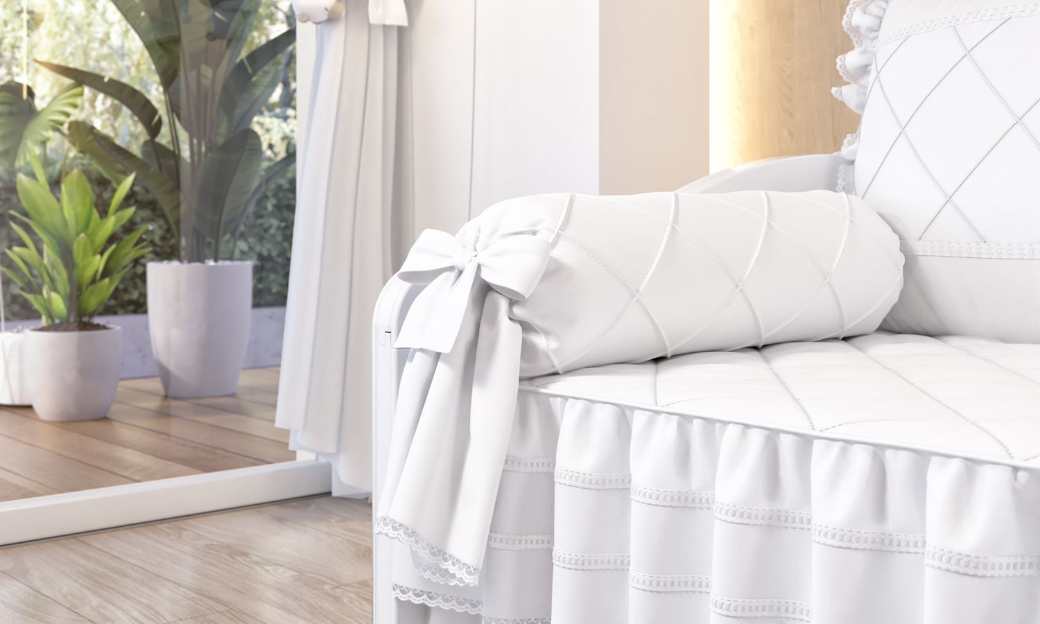 Kit Cama Babá Branco Clássico