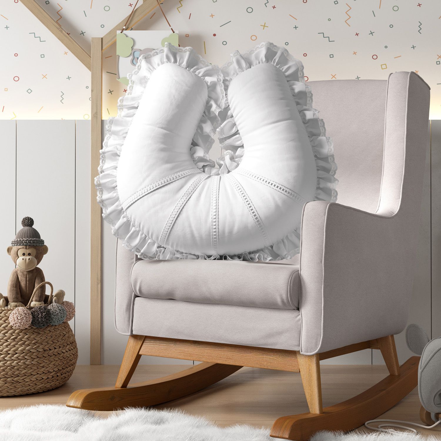 Almofada Amamentação Branco Clássico