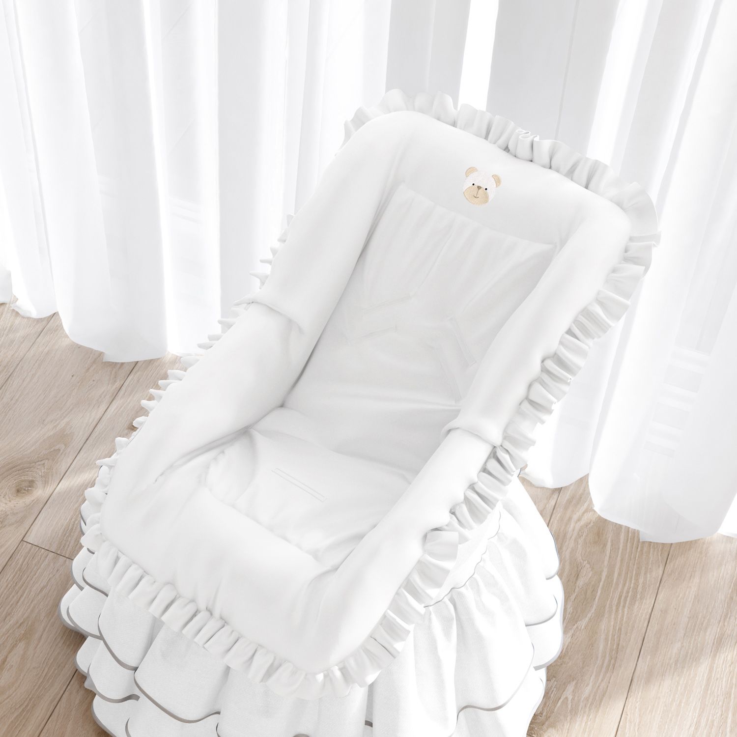 Capa de Bebê Conforto Branco Clássico