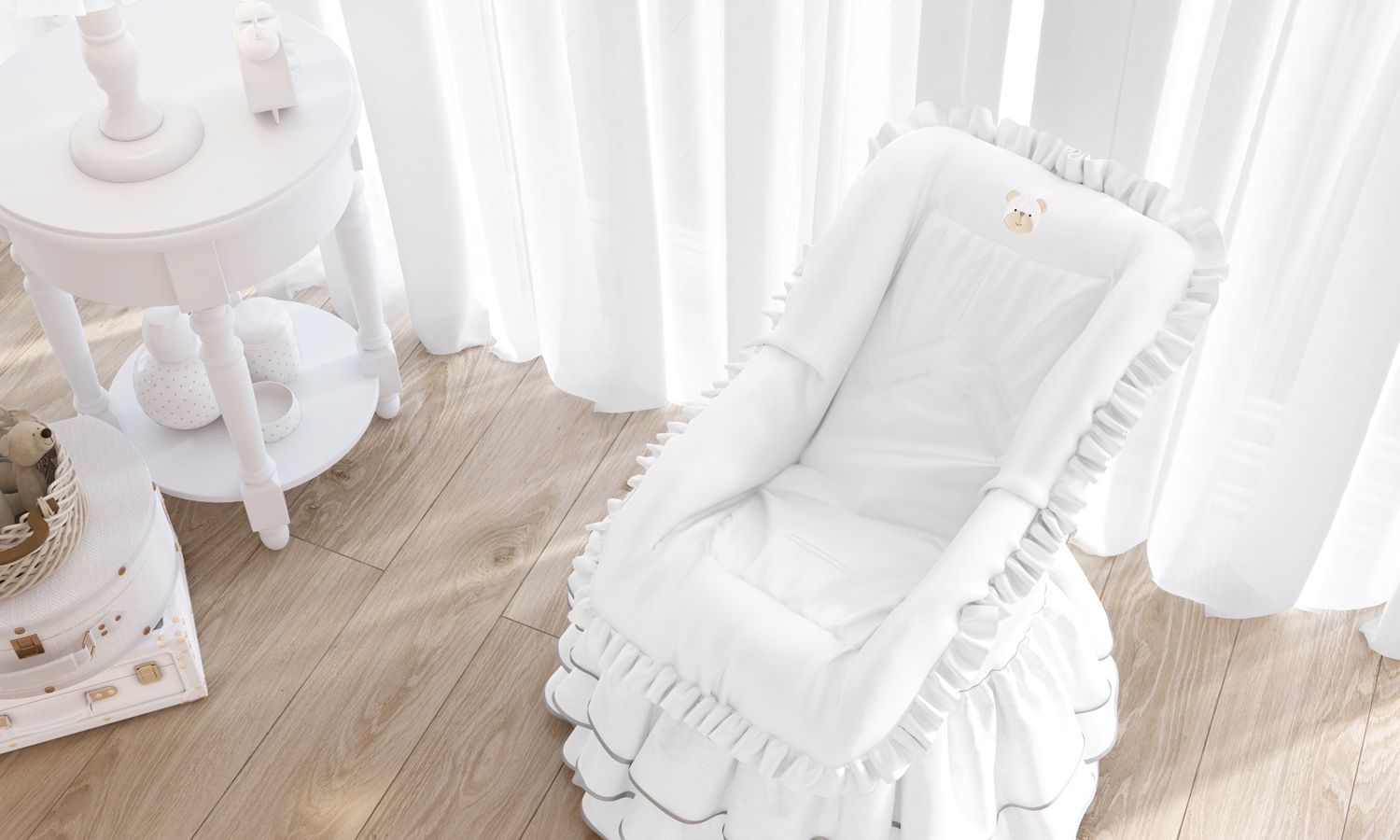 Capa de Bebê Conforto Branco Clássico