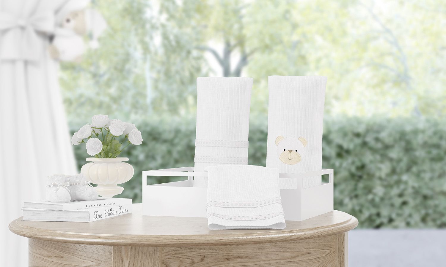 Jogo Fraldas de Boca Ursinho Azul 3 Peças