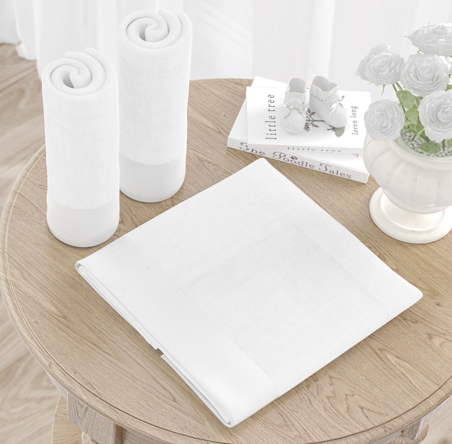 Jogo de Fraldas Ombro Barra Branco Clássico com 3