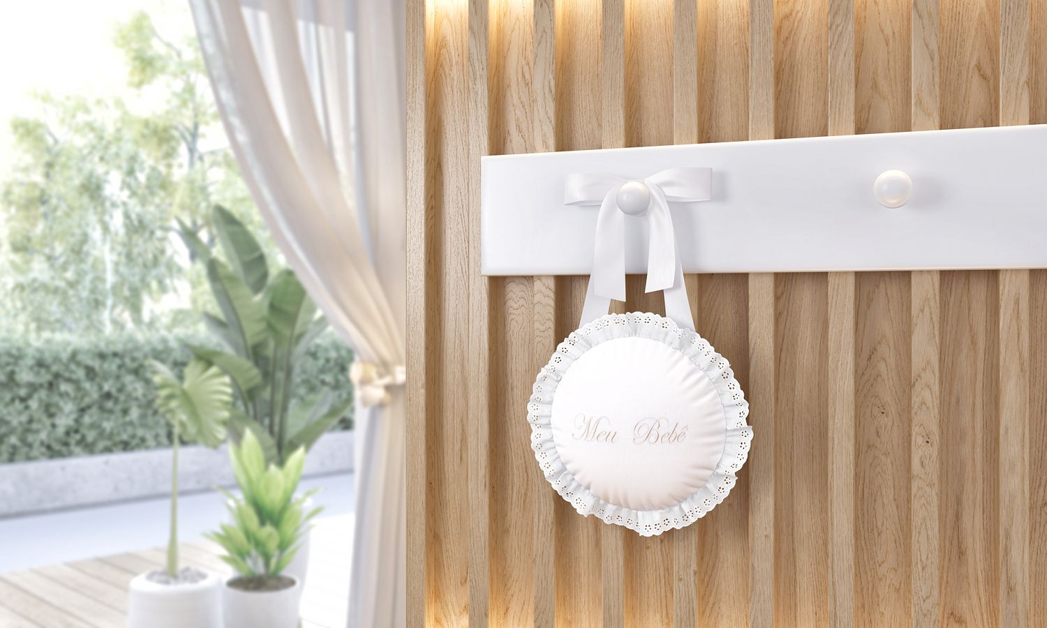 Medalhão Maternidade Branco Clássico