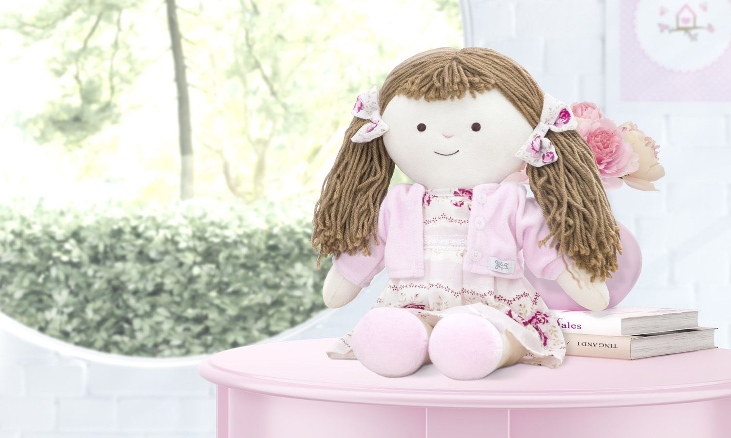 Boneca Naná Patchwork Rosa 45cm