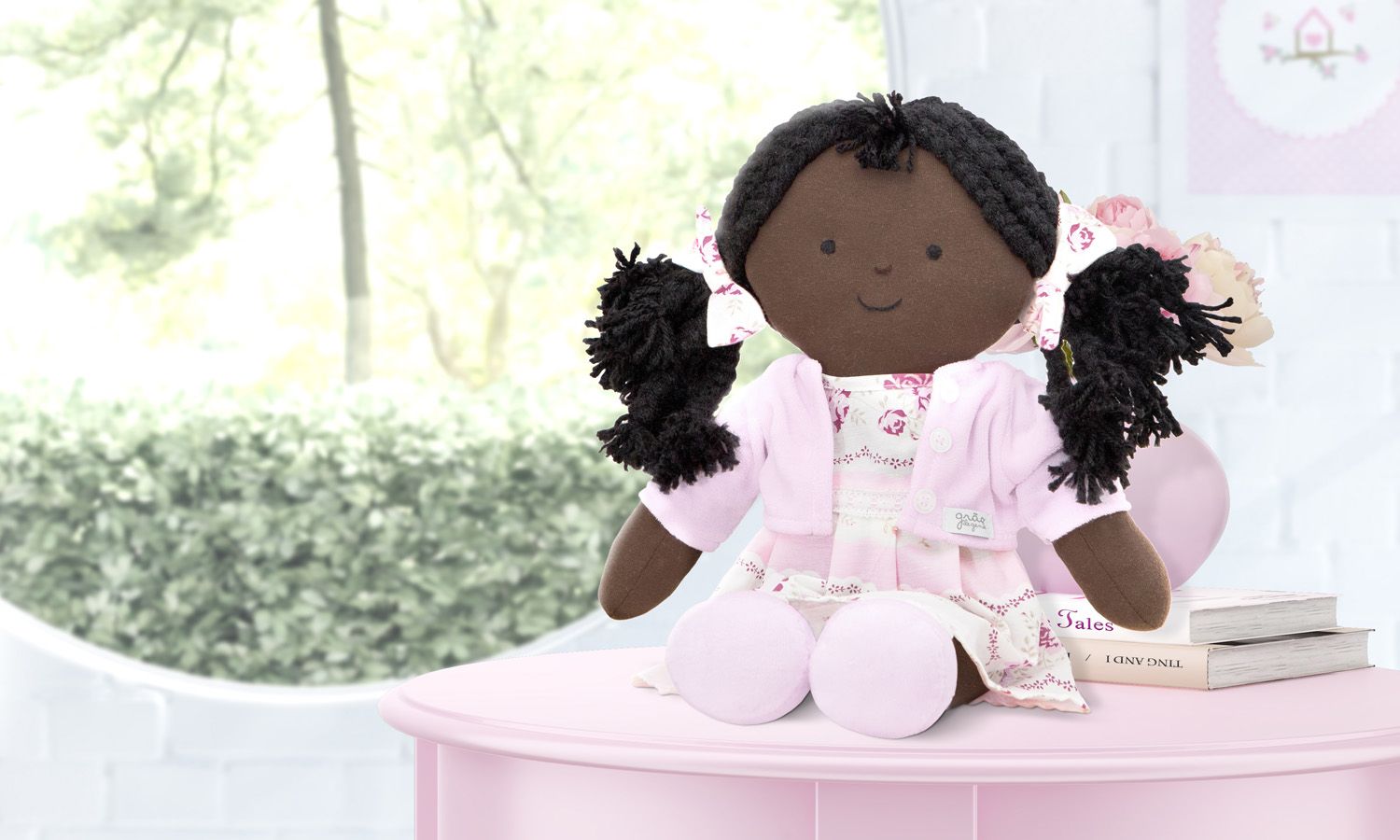 Boneca Naná Patchwork Rosa 45cm