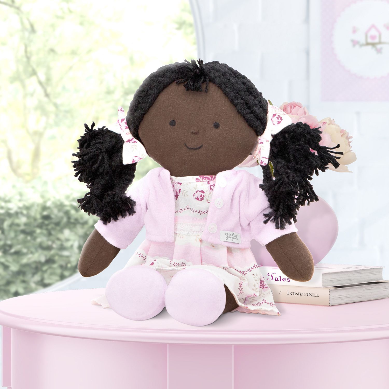 Boneca Naná Patchwork Rosa 45cm
