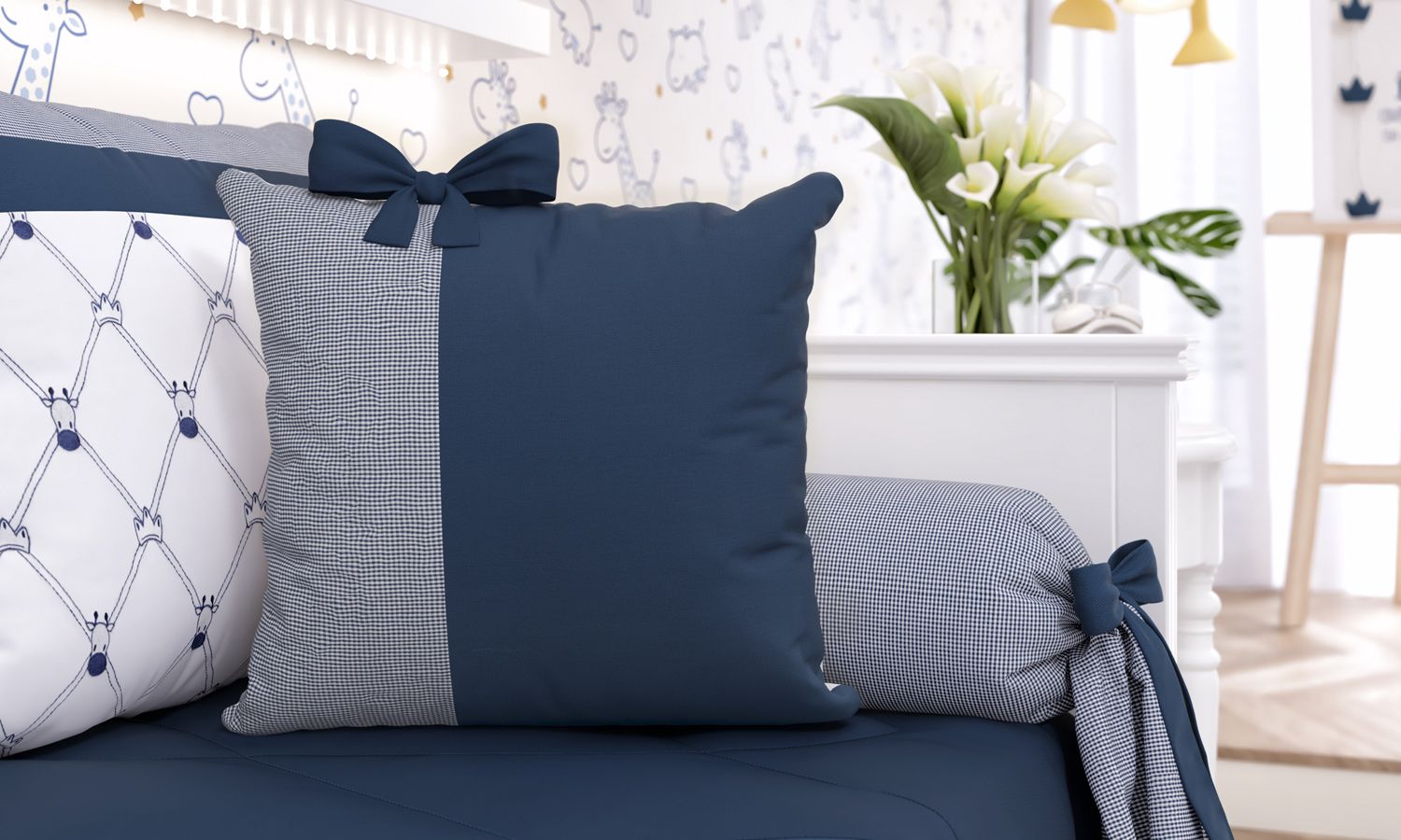 Almofada Laço Girafinha Clássica 40cm