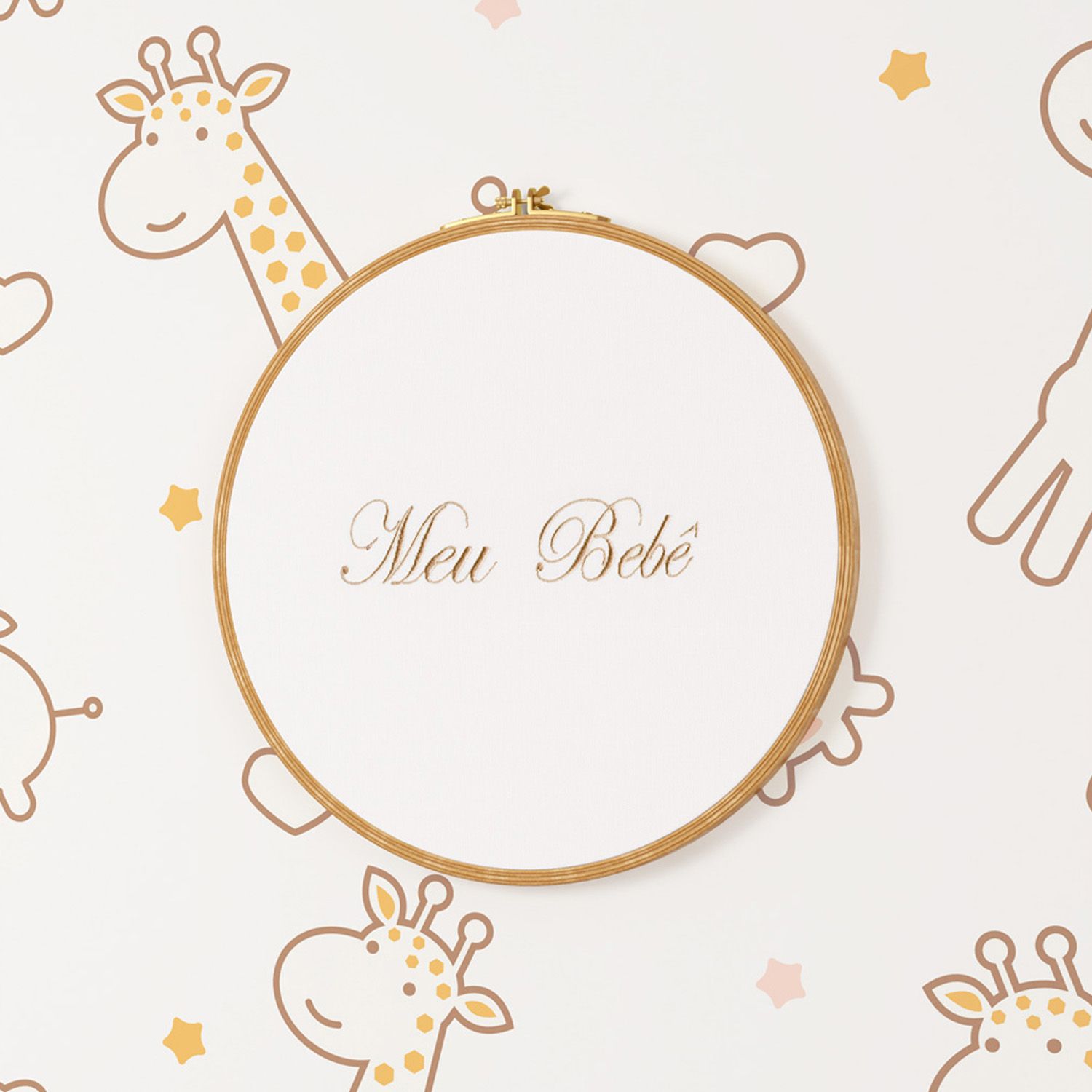 Quadro Bastidor Bordado Meu Bebê