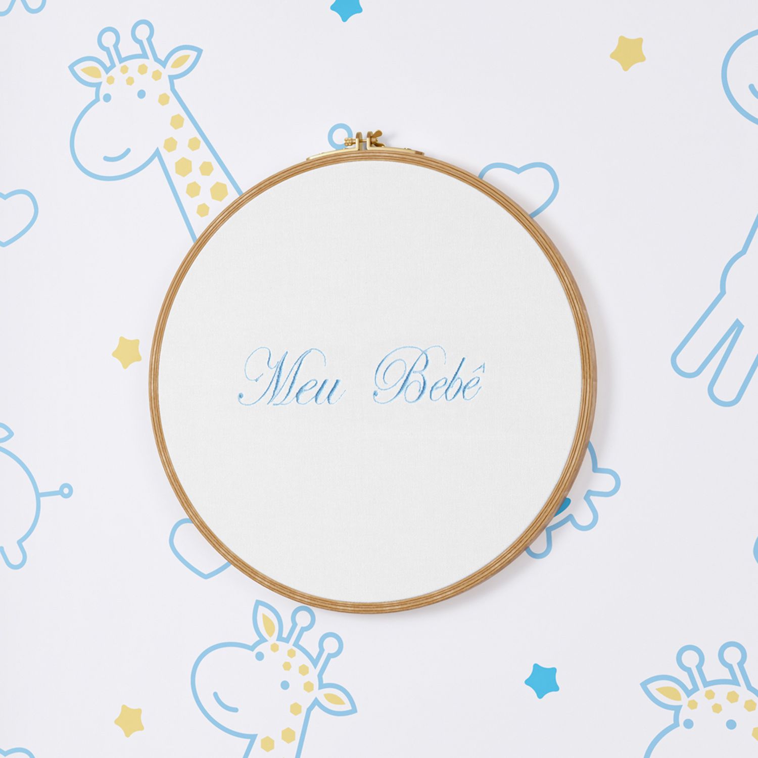 Quadro Bastidor Bordado Meu Bebê