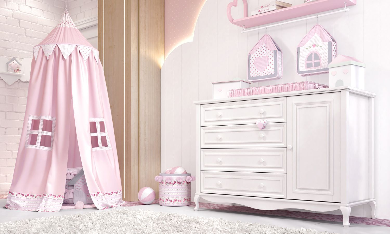 Tenda Dossel Patchwork Rosa 2m