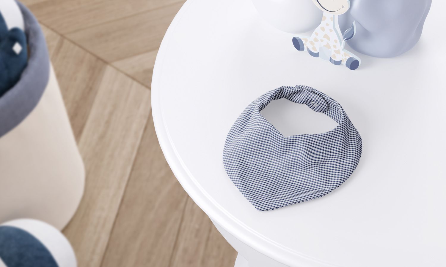 Babador Bandana Xadrez Azul Marinho