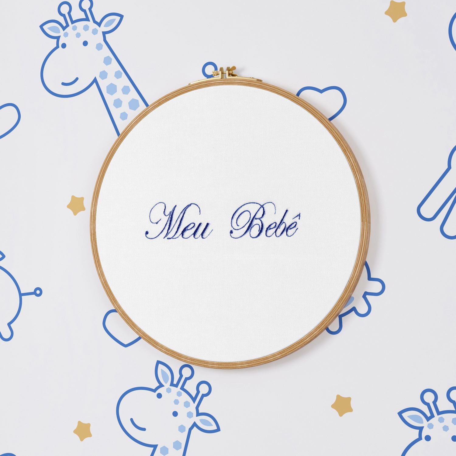 Quadro Bastidor Bordado Meu Bebê