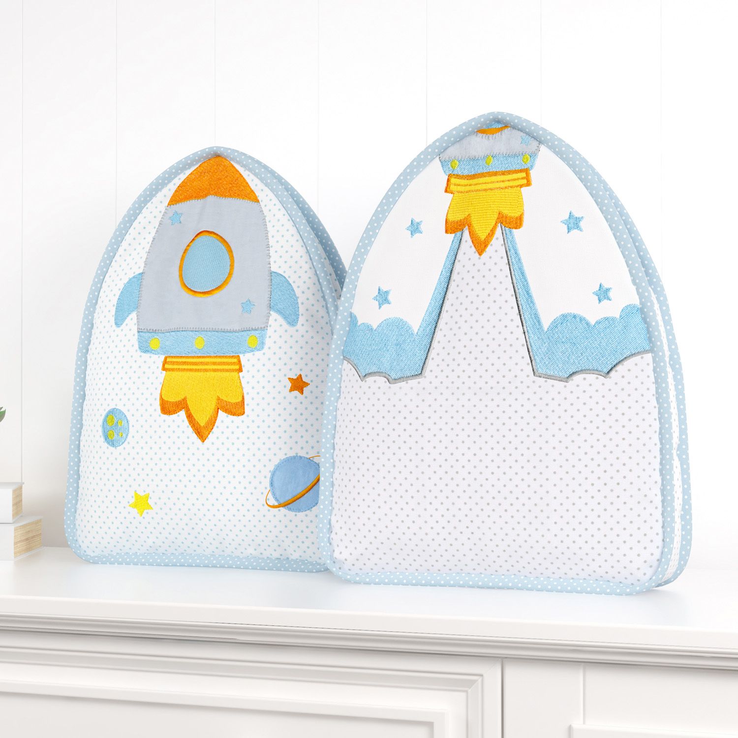 Porta Fraldas Foguete Astronauta Poá