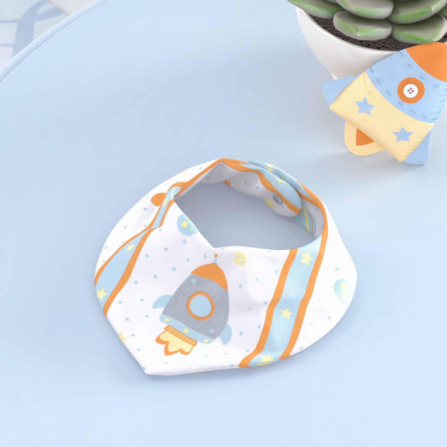 Babador Bandana Astronauta Patchwork Azul