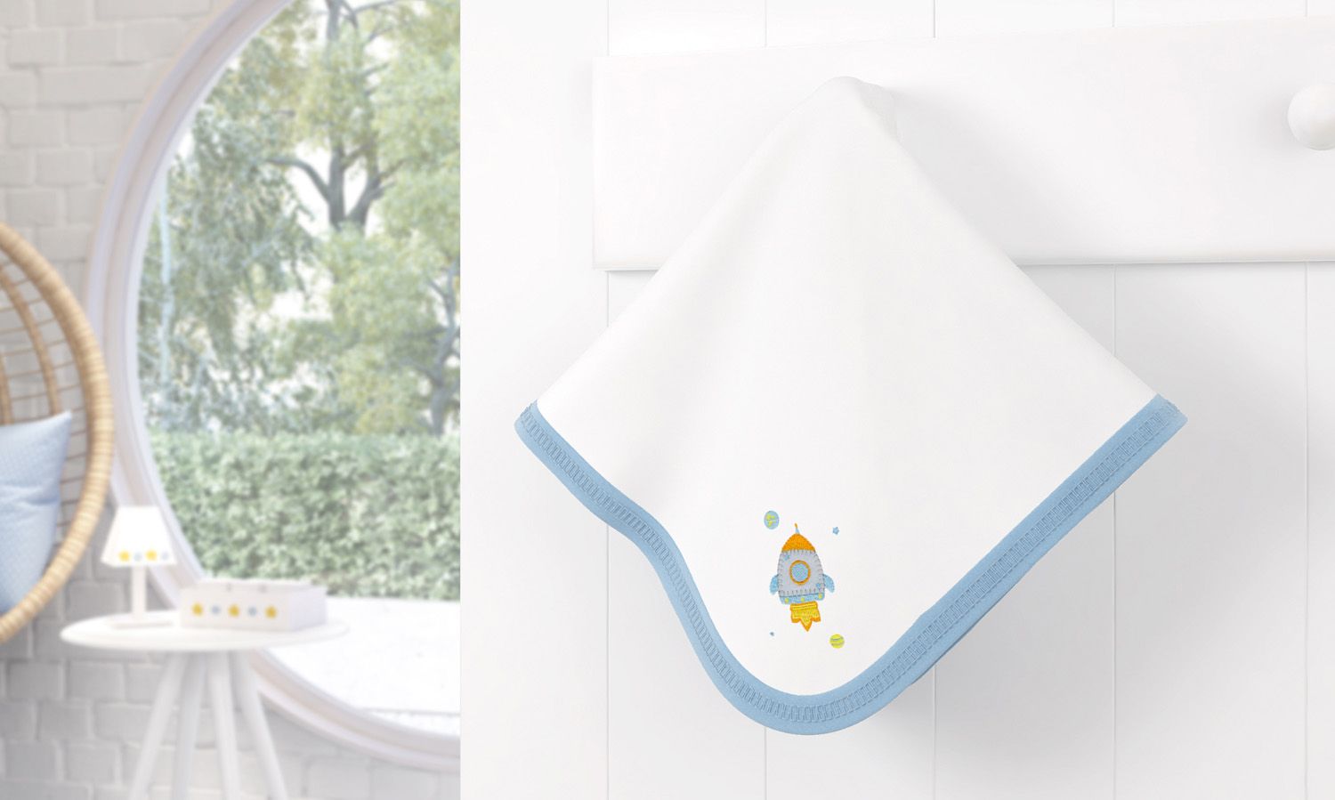 Cueiro Foguete Astronauta Azul