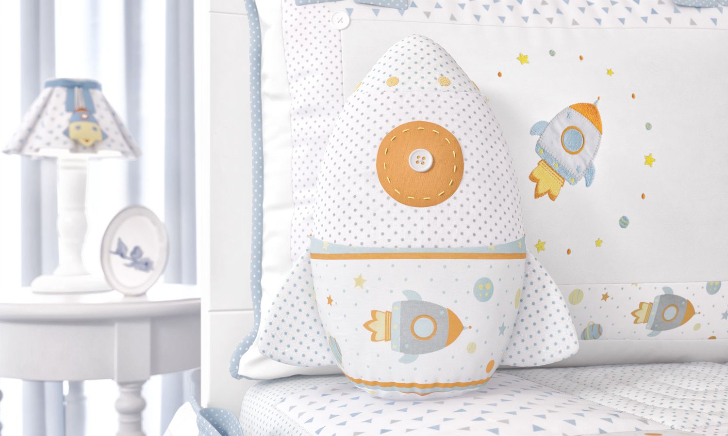 Naninha Foguete Patchwork Azul