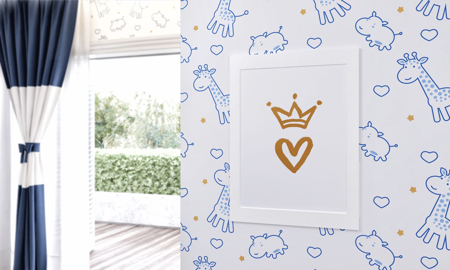 Quadro Coração com Coroa Branco 33cm