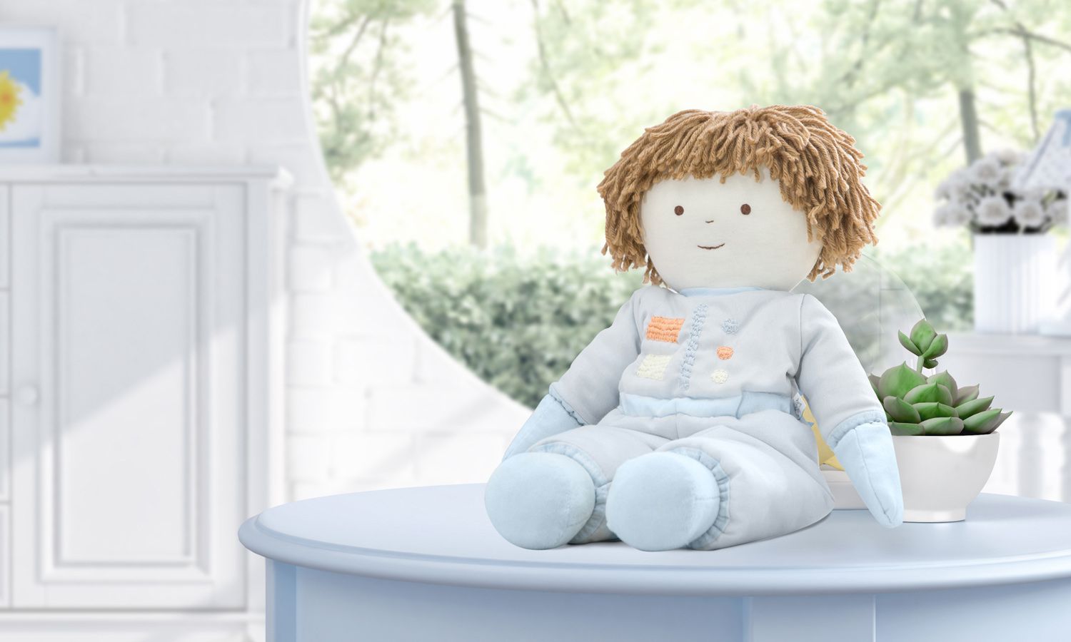 Boneco Guto Astronauta Naná Patchwork Azul 45cm