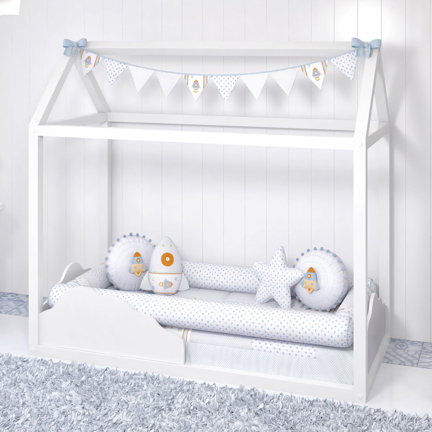 Kit Montessoriano Astronauta Patchwork Azul