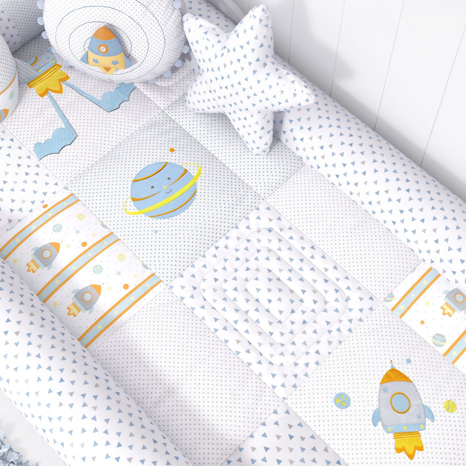 Kit Montessoriano Astronauta Patchwork Azul