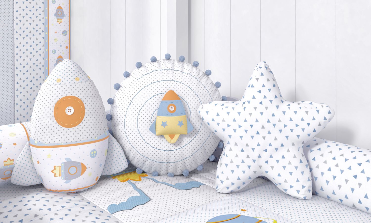 Kit Montessoriano Astronauta Patchwork Azul