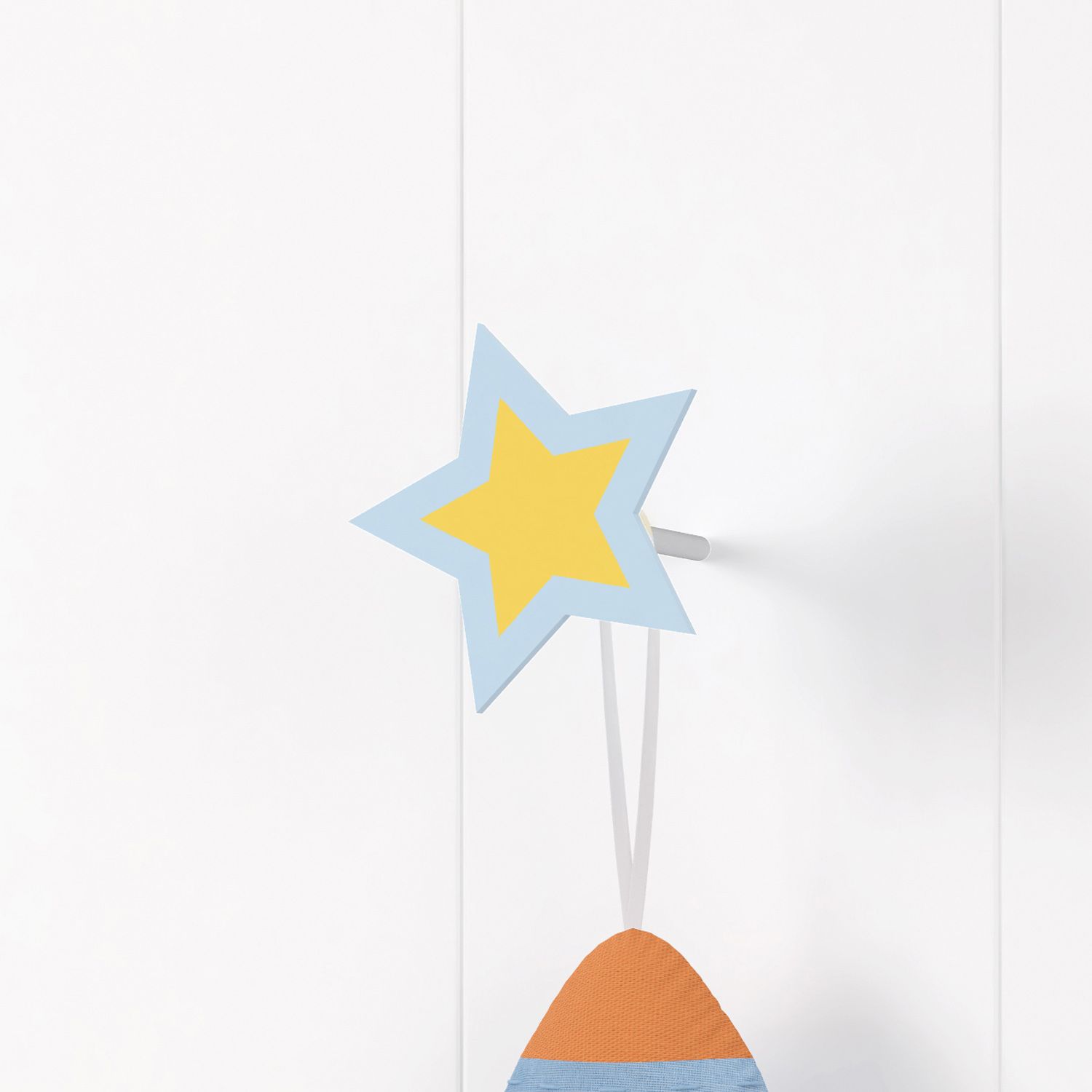 Cabideiro de Parede Estrela Amarelo e Azul