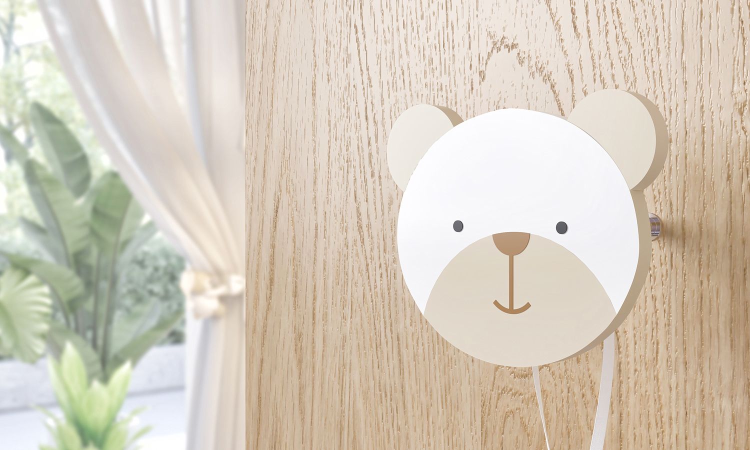 Cabideiro de Parede Urso Branco Clássico