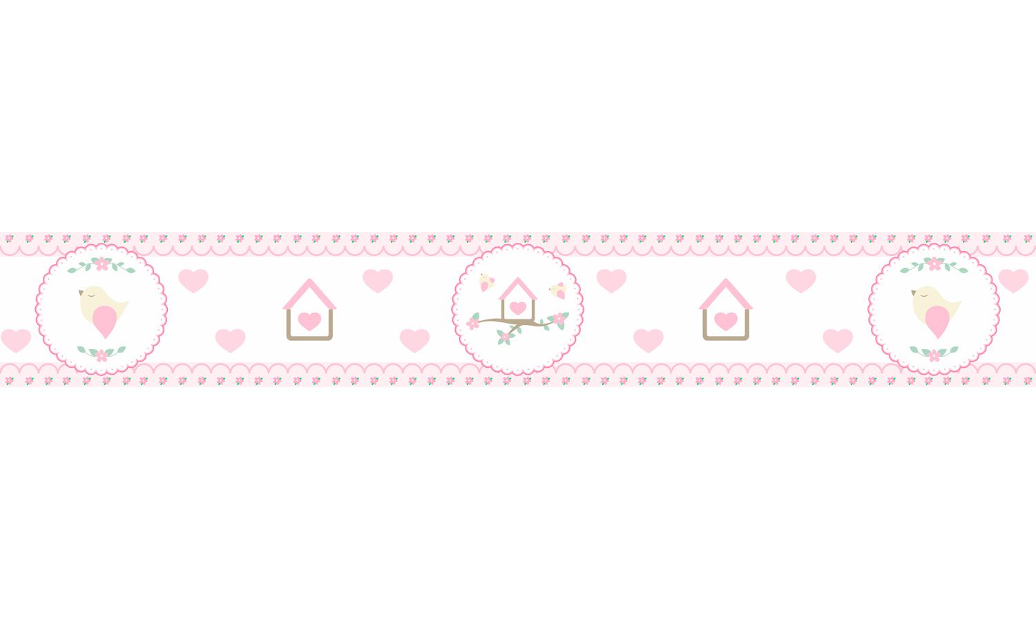 Faixa Adesiva de Parede Patchwork Rosa