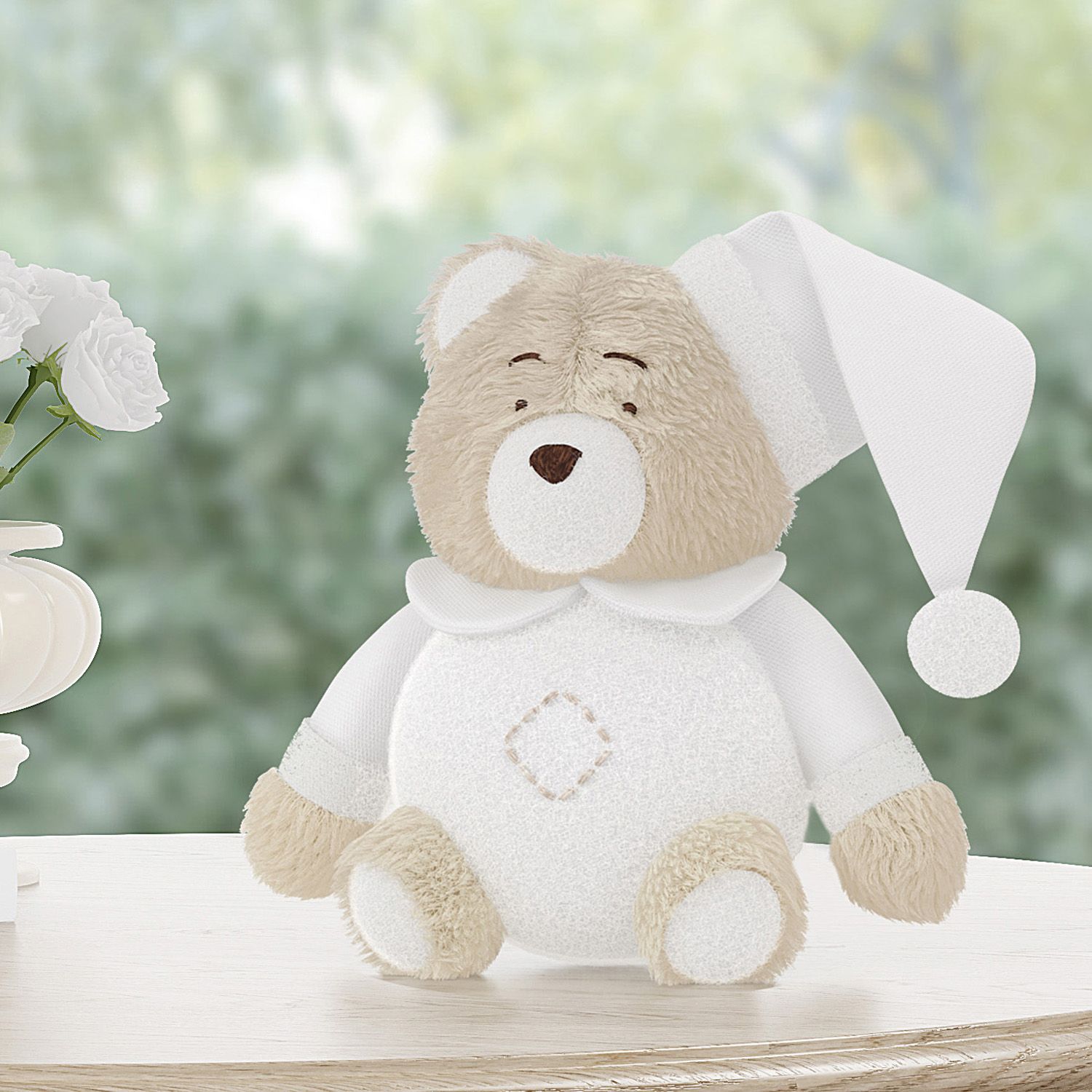 Urso de Pelúcia Soneca Branco 12cm