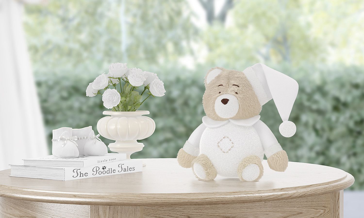 Urso de Pelúcia Soneca Branco 12cm