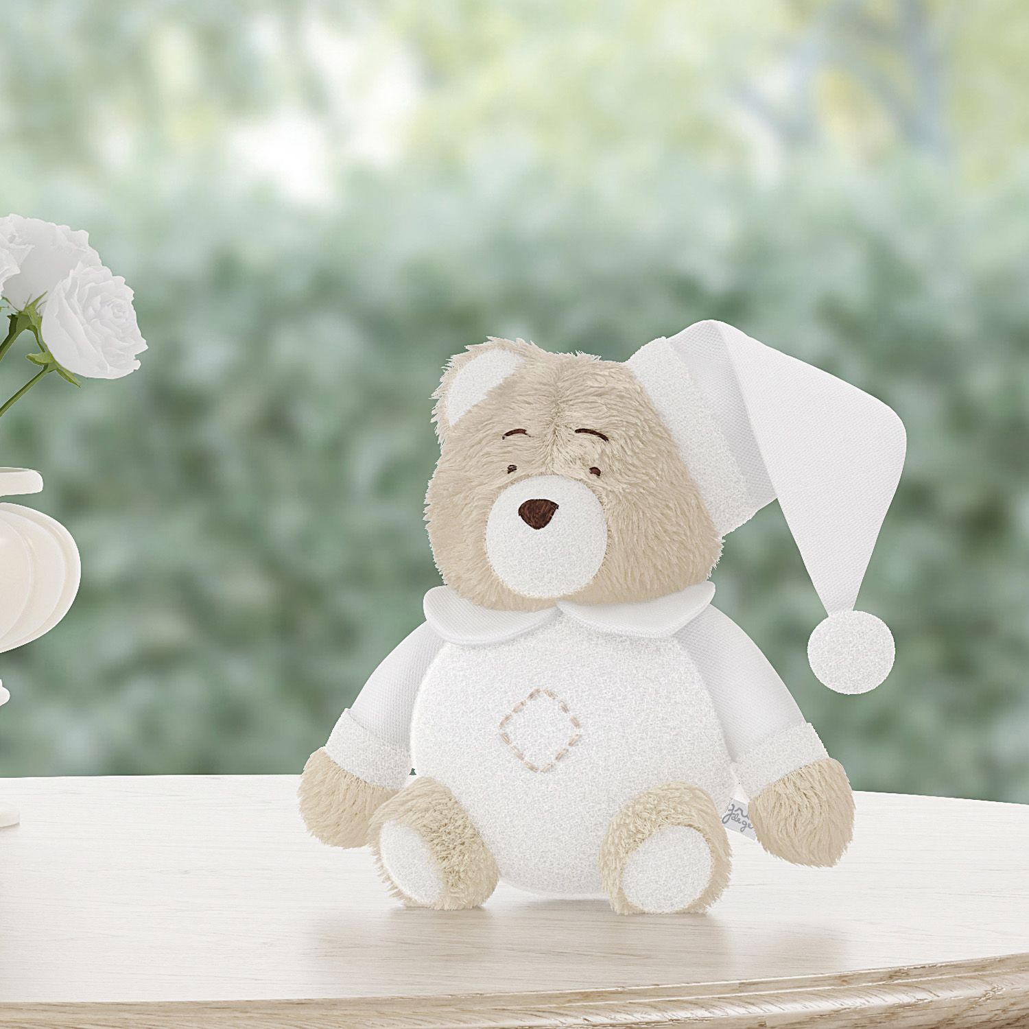 Urso de Pelúcia Soneca Branco 12cm