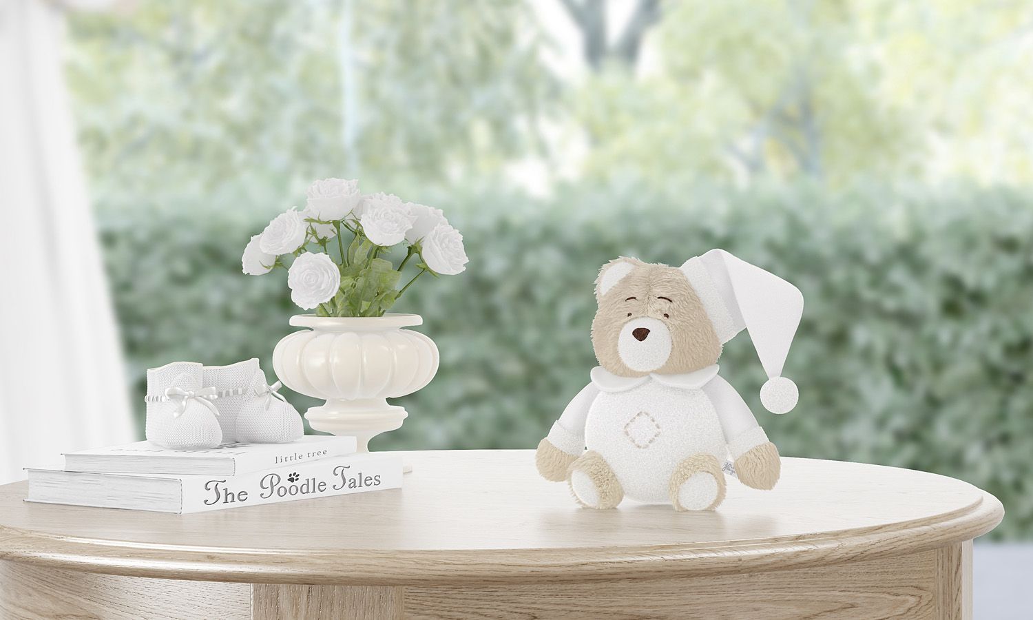 Urso de Pelúcia Soneca Branco 12cm