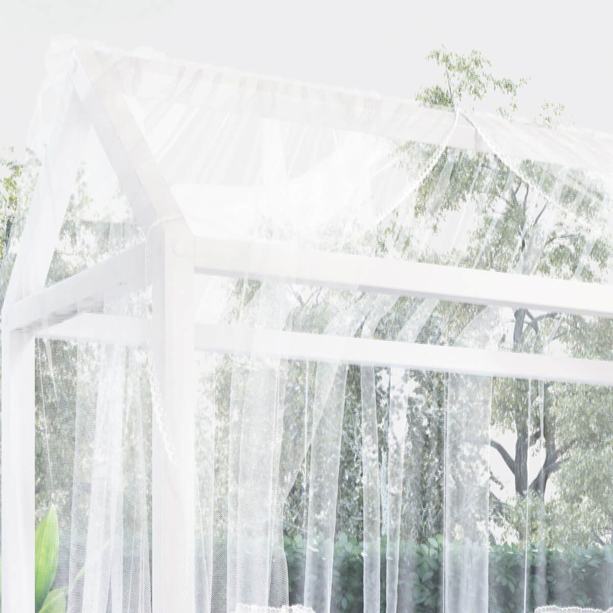 Mosquiteiro para Cama Casinha Montessoriana Branco Clássico