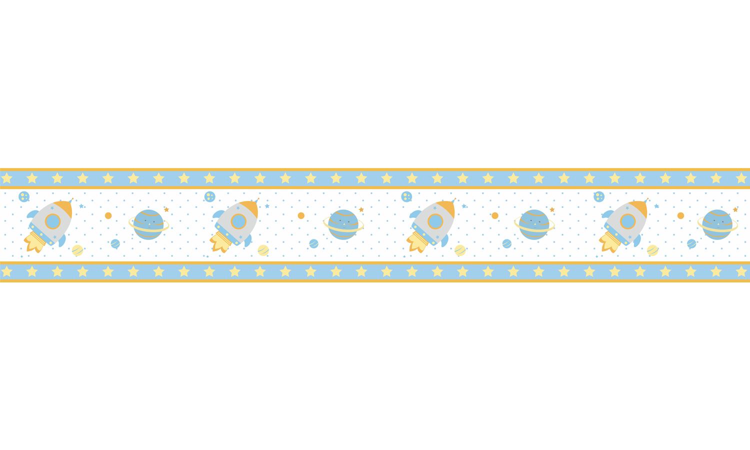 Faixa Adesiva de Parede Astronauta Patchwork Azul