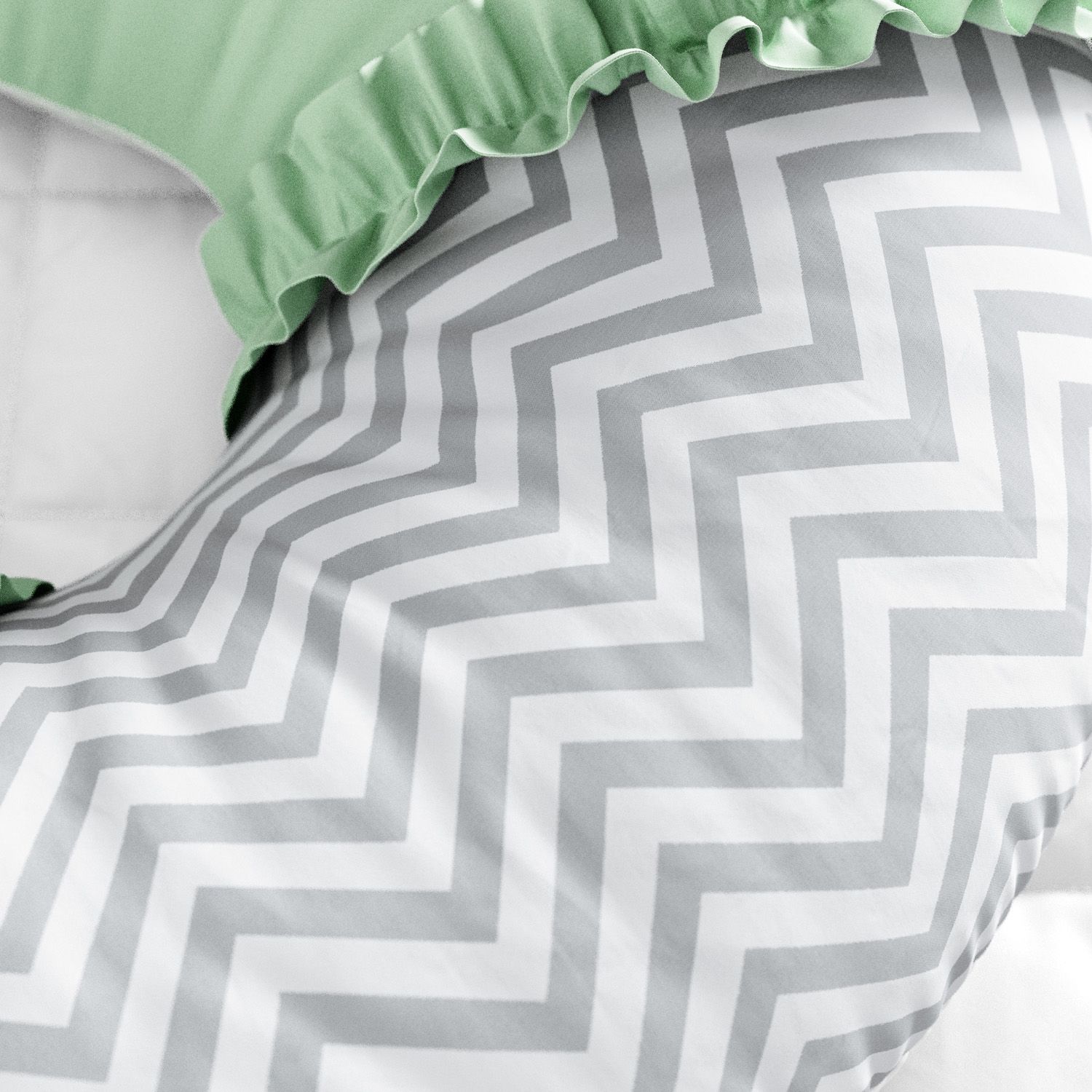 Almofada Amamentação Chevron Rosa e Cinza