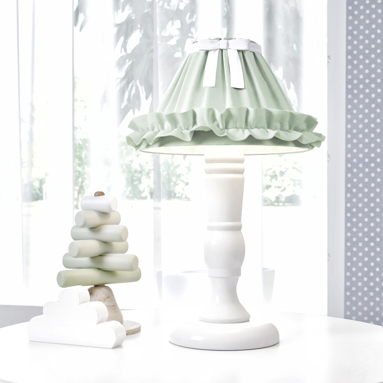 Abajur Madeira Azul bebê