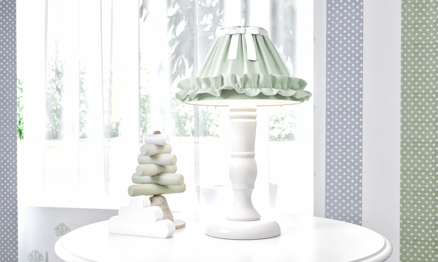 Abajur Madeira Azul bebê