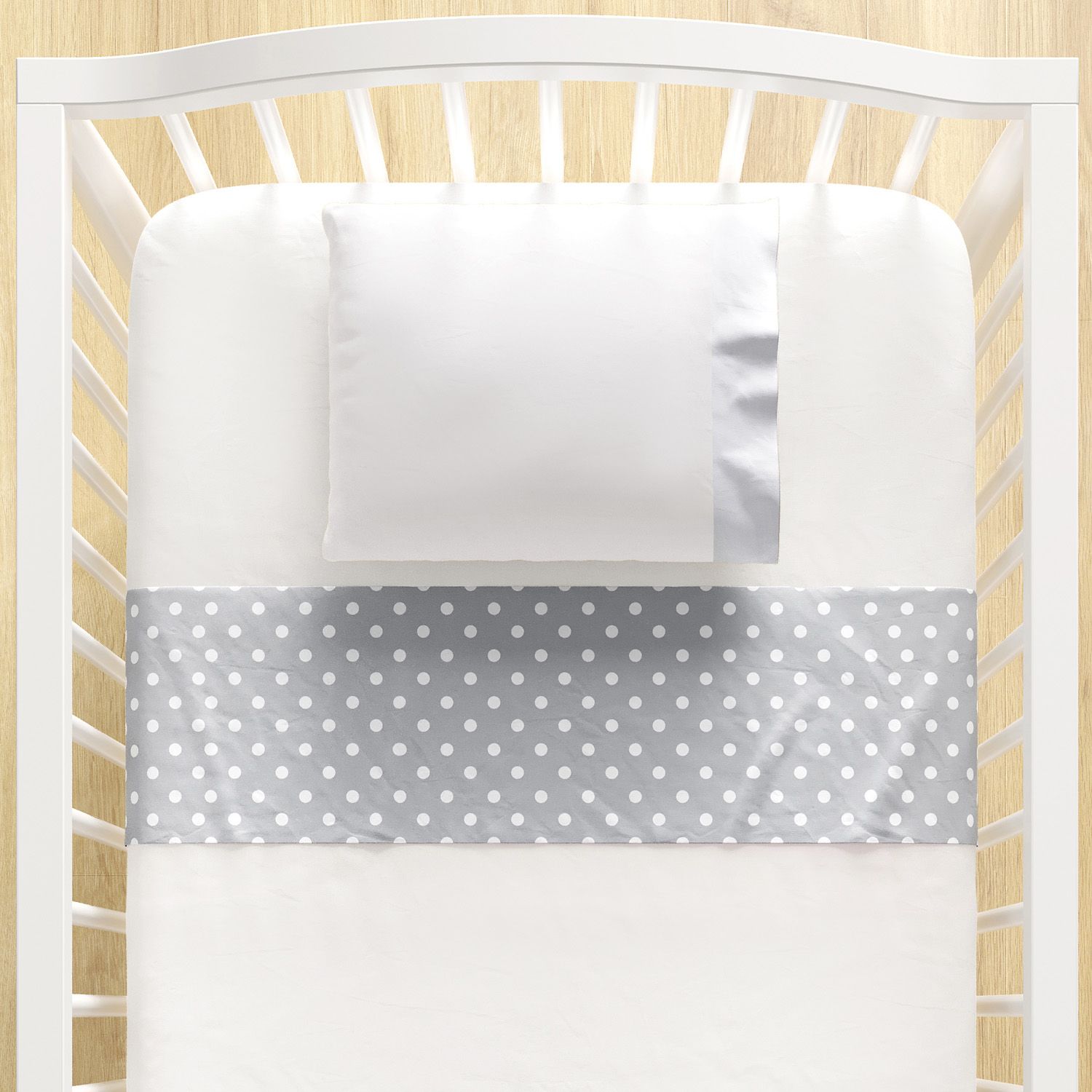 Jogo de Lençol Berço Poá Branco e Cinza 3 peças