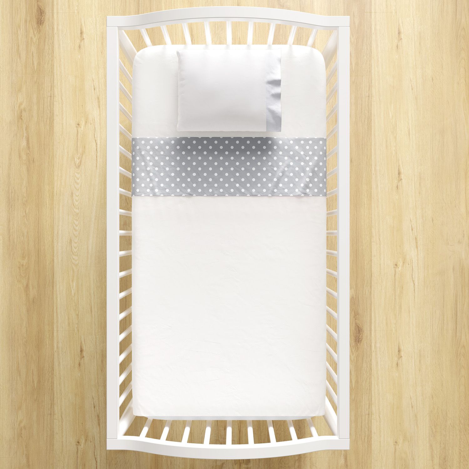 Jogo de Lençol Berço Poá Branco e Cinza 3 peças