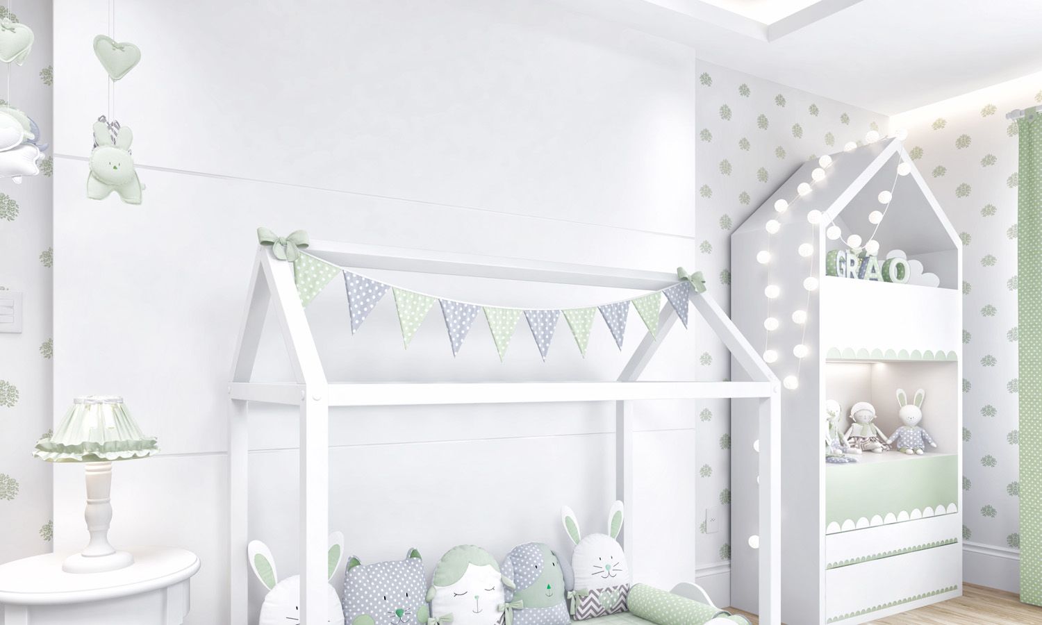 Varal de Cama Bandeirinhas Amiguinhas 1,60m