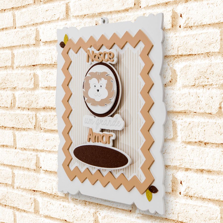 Porta Maternidade MDF Leãozinho 3D