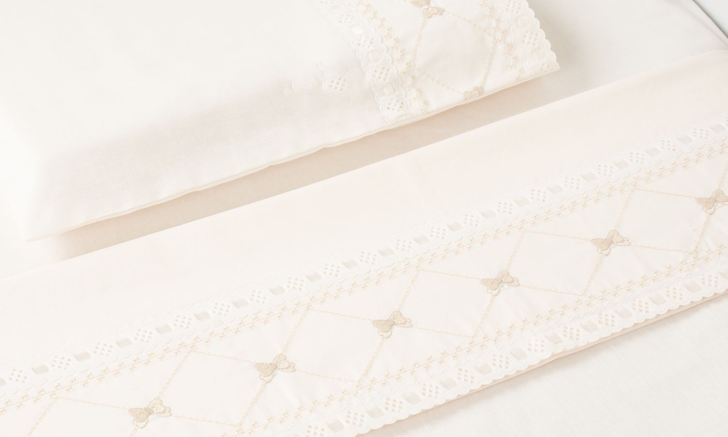 Jogo de Lençol Berço Laço Branco 3 Peças