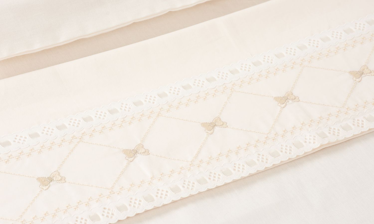 Jogo de Lençol Berço Laço Branco 3 Peças